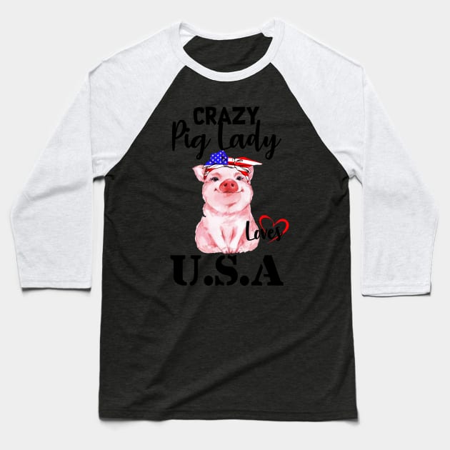 Pig Lady American. Baseball T-Shirt by tonydale